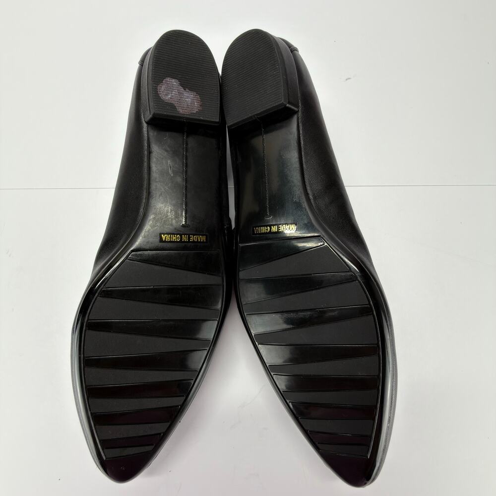 Neiman Marcus Leather Mesh Flats Women Sz 8.5M Slip-On Pointed Toe Office Casual - Picture 5 of 12